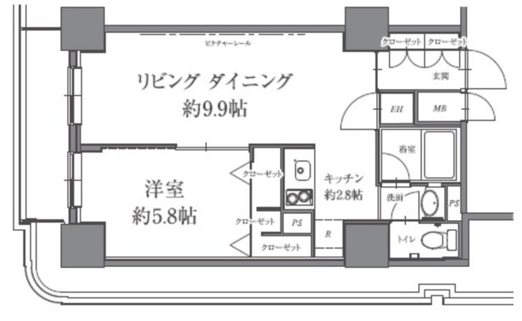 HF駒沢公園レジデンスタワー 8階 1LDK 145,500円〜154,500円の写真1-slider