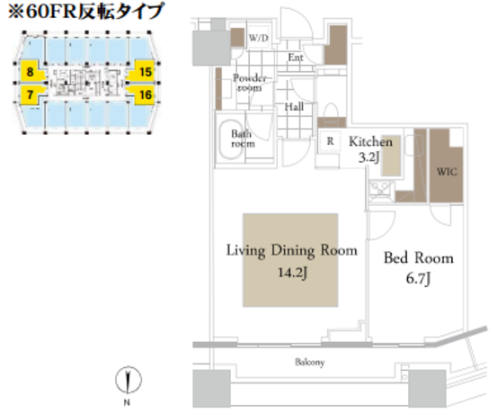 コンシェリア西新宿タワーズウエスト 23階 1LDK 206,610円〜219,390円の写真1-slider
