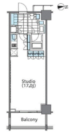 コンフォリア新宿イーストサイドタワー 3階 1R 243,470円〜258,530円の間取図1-slider