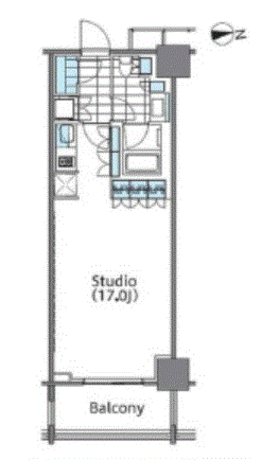 コンフォリア新宿イーストサイドタワー 4階 1R 243,470円〜258,530円の間取図1-slider