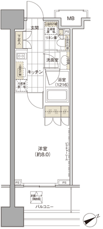 パークハビオ西新宿 5階 1K 116,400円〜123,600円の写真1-slider