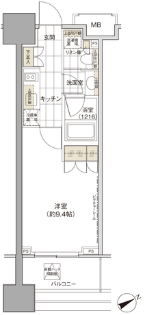 パークハビオ西新宿 9階 1K 121,250円〜128,750円の写真1-slider