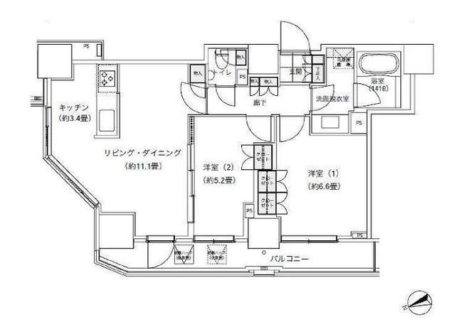 パークキューブ愛宕山タワー 19階 2LDK 299,730円〜318,270円の写真1-slider