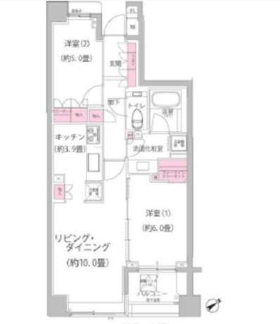 パークハウス目黒東山 4階 2LDK 232,800円〜247,200円の写真1-slider