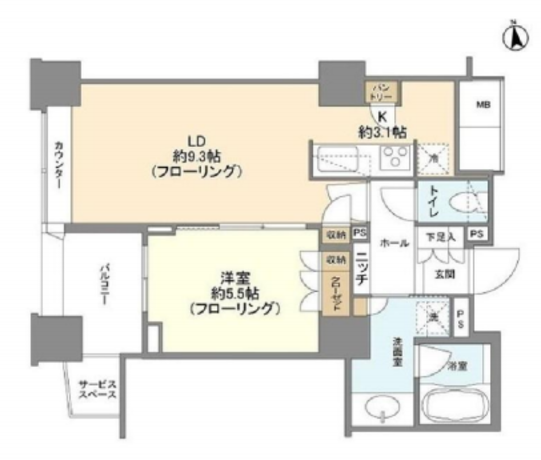 新宿山吹アインスタワー 5階 1LDK 174,600円〜185,400円の写真1-slider
