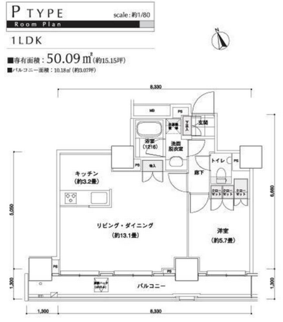パークキューブ愛宕山タワー 4階 1LDK 242,500円〜257,500円の写真1-slider