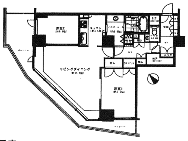 セントラルレジデンス新宿シティタワー 13階 2LDK 291,000円〜309,000円の写真1-slider