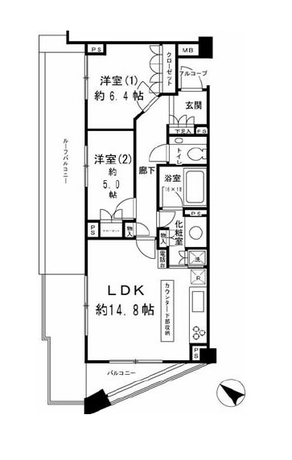 目黒諏訪山パークハウス 3階 2LDK 247,350円〜262,650円の写真1-slider