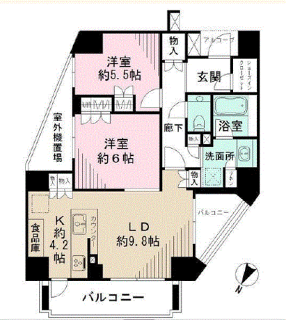 東中野桜山レジデンス 6階 2LDK 230,860円〜245,140円の写真1-slider