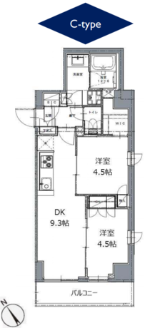 レジディア白金高輪2 3階 2DK 208,550円〜221,450円の写真1-slider