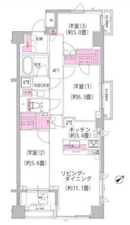 パークハウス目黒東山 3階 3LDK 261,900円〜278,100円の写真1-slider