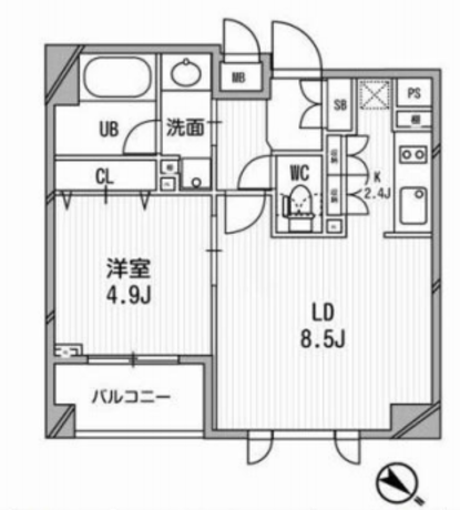 クリオ渋谷ラ・モード 4階 1LDK 175,570円〜186,430円の写真1-slider