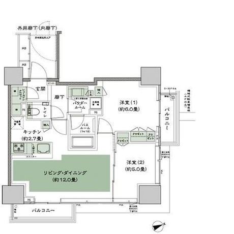東京ベイシティタワー 4階 2LDK 203,700円〜216,300円の写真1-slider