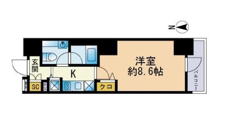 セレニティコート渋谷神泉 8階 1K 132,890円〜141,110円の写真1-slider