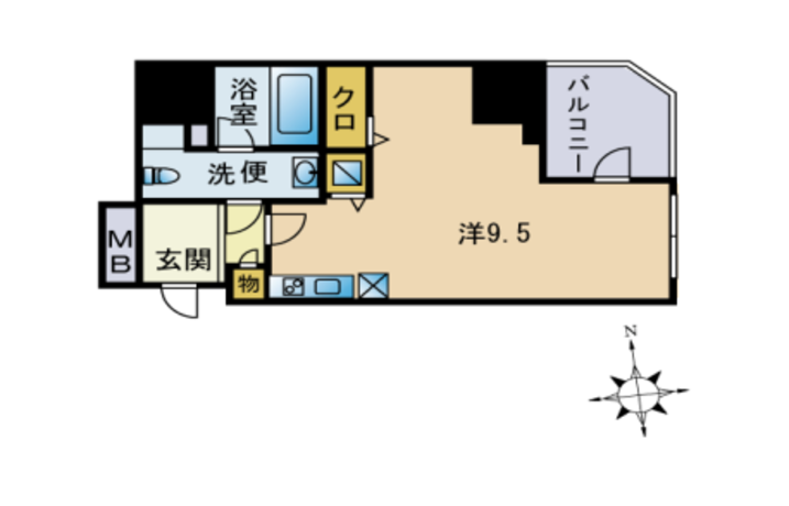 セレニティコート渋谷神泉 3階 1R 121,250円〜128,750円の間取図1-slider