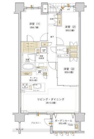 クラッシィハウス新宿中落合 7階 3LDK 213,400円〜226,600円の写真1-slider