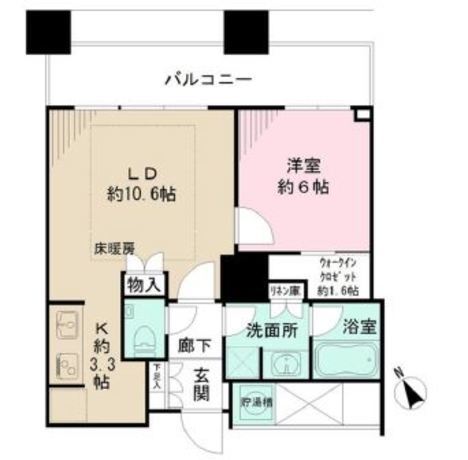ザ・パークハウス西新宿タワー60 6階 1LDK 223,100円〜236,900円の写真1-slider