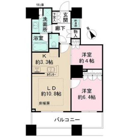 ザ・パークハウス西新宿タワー60 6階 2LDK 260,000円の写真1-slider