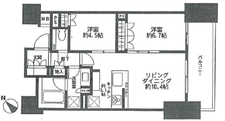 ザ・パークハウス赤坂レジデンス 9階 2LDK 300,700円〜319,300円の写真1-slider