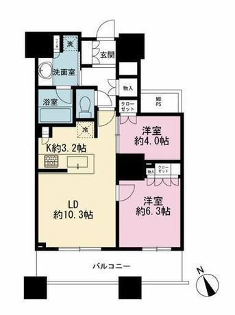 ザ・パークハウス西新宿タワー60 38階 2LDK 291,000円〜309,000円の写真1-slider