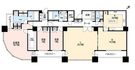 東京ツインパークス　ライトウィング 47階 3LDK 1,800,000円の写真1-slider