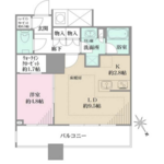 ザ・パークハウス西新宿タワー60 9階 1LDK 242,500円〜257,500円の間取図1-thumbnail