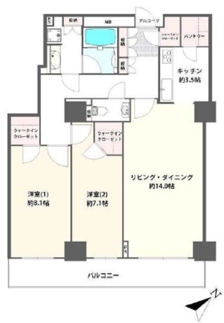 ローレルコート新宿タワー 29階 2LDK 252,200円〜267,800円の写真1-slider