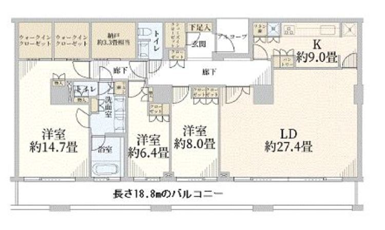 ブリリアタワー東京 45階 3LDK 1,920,600円〜2,039,400円の写真1-slider