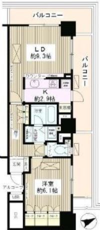 西新宿パークサイドタワー 9階 1LDK 184,300円〜195,700円の写真1-slider