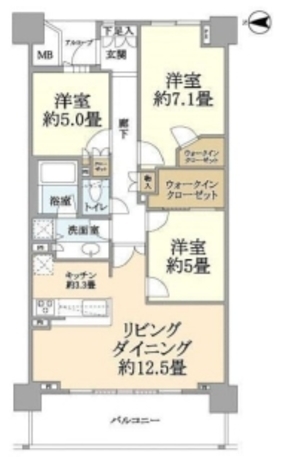 神楽坂アインスタワー 7階 3LDK 349,200円〜370,800円の写真1-slider
