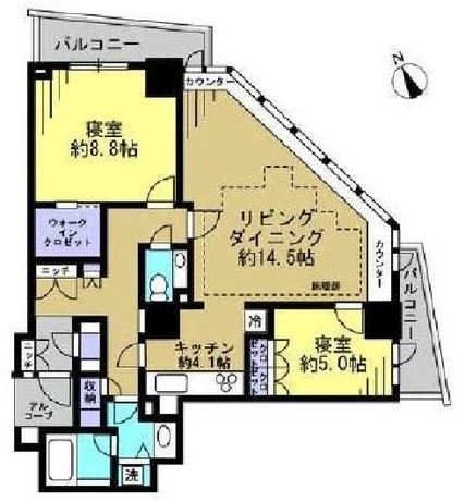 セントラルレジデンス新宿シティタワー 17階 2LDK 320,100円〜339,900円の写真1-slider