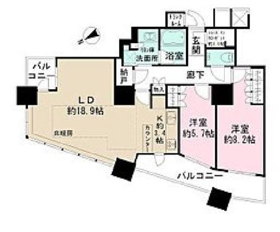 ザ・パークハウス西新宿タワー60 48階 2LDK 402,550円〜427,450円の写真2-slider