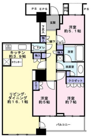 THE TOKYO TOWERS MID TOWER 31階 3LDK 320,100円〜339,900円の写真1-slider