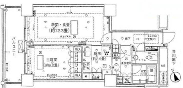 代官山アドレスザ・タワー 16階 1LDK 252,200円〜267,800円の配置図1-slider