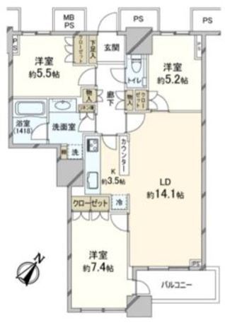 THE TOKYO TOWERS MID TOWER 46階 3LDK 339,500円〜360,500円の写真1-slider