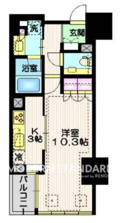 宮益坂ビルディング ザ・渋谷レジデンス 14階 1K 290,000円の間取図1-slider