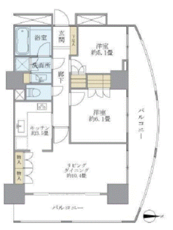 ザ・パークタワー東京サウス 3階 2LDK 242,500円〜257,500円の写真1-slider