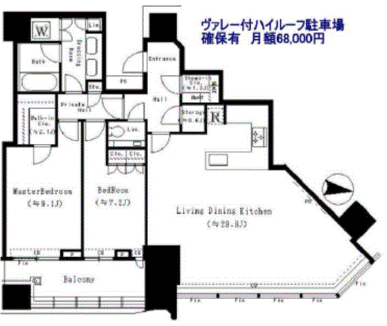 パークコート渋谷ザ・タワー 34階 2LDK 921,500円〜978,500円の写真2-slider