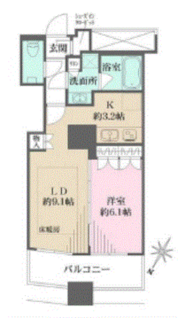 ザ・パークハウス西新宿タワー60 4階 1LDK 208,550円〜221,450円の写真2-slider