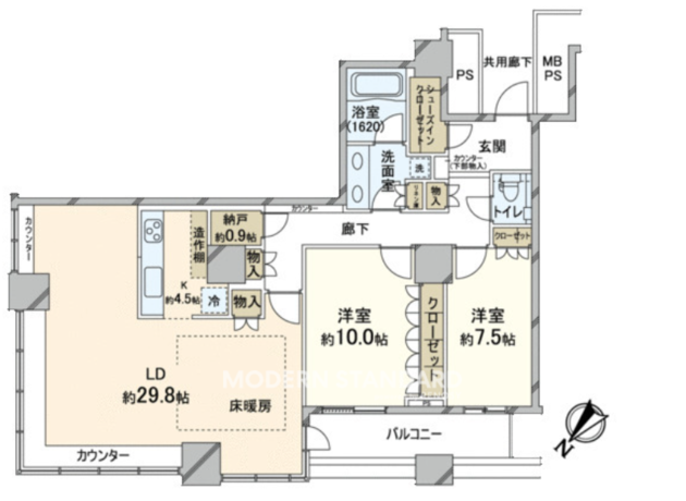 THE TOKYO TOWERS SEA TOWER 40階 2LDK 514,100円〜545,900円の間取図1-slider