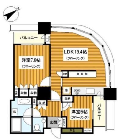 東京ツインパークス　ライトウィング 9階 2LDK 242,500円〜257,500円の写真1-slider