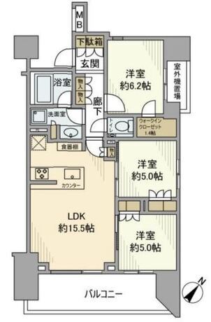 ザ・パークハウス赤坂レジデンス 7階 3LDK 436,500円〜463,500円の写真1-slider
