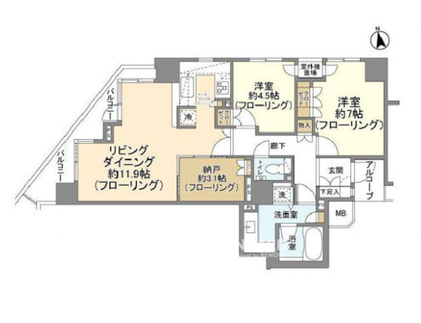 神楽坂アインスタワー 13階 2SLDK 310,400円〜329,600円の写真1-slider