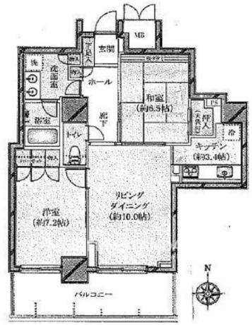 ゲートシティ大崎サウスパークタワー 1階 2LDK 261,900円〜278,100円の間取図1-slider