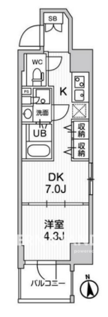 リテラス秋葉原イースト 6階 1DK 121,250円〜128,750円の間取図1-slider