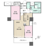 ザ・パークハウス西新宿タワー60 45階 2LDK 340,000円の間取図1-thumbnail