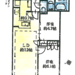 富久クロスコンフォートタワー 26階 2LDK 358,900円〜381,100円の間取図1-thumbnail