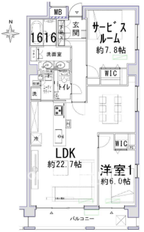 三田ホウレーン 4階 1SLDK 1億6,990万円の間取図1-slider