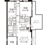 藤和桜新町ホームズ 7階 3LDK 1億3,000万円の間取図1-thumbnail