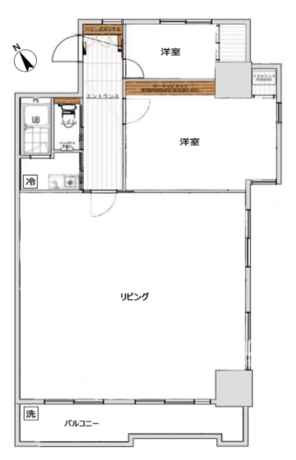 朝日巣鴨マンション 5階 2LDK 8,800万円の間取図1-slider